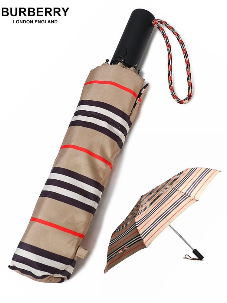 バーバリー メンズ 傘 BURBERRY ブランド 折りたたみ傘 折り畳み 雨具 ロゴ プリント フォールディングアンブレラ ギフト プレゼント レディース BB8035652
