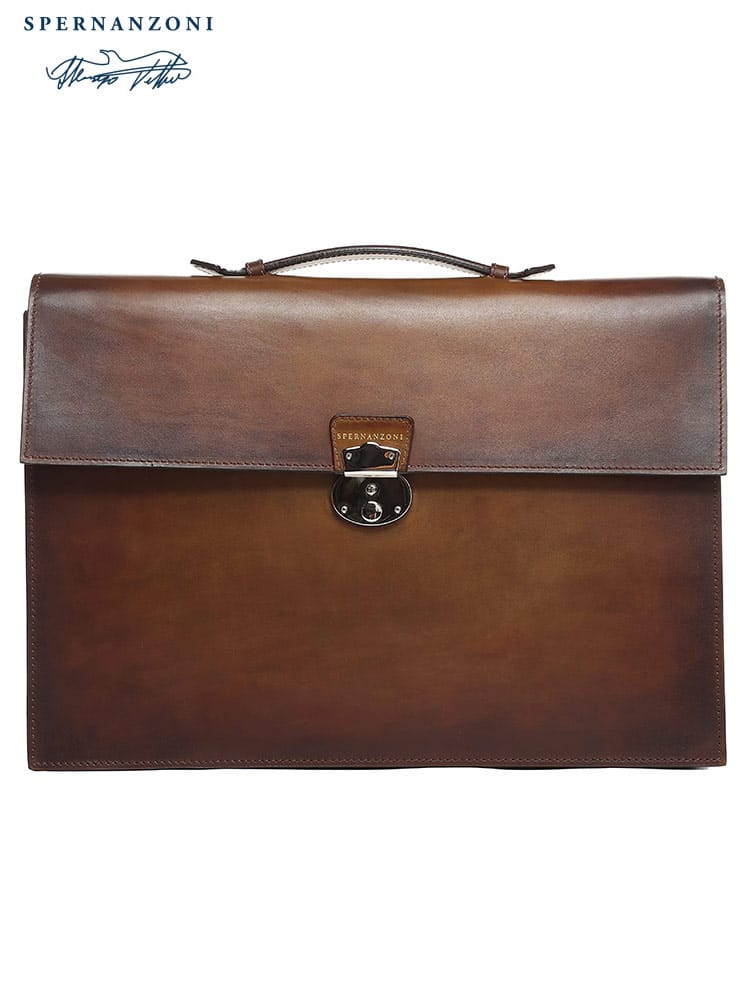 SPERNANZONI (スペルナンツォーニ) レザー ブリーフケース SPJORNALIST ブランド