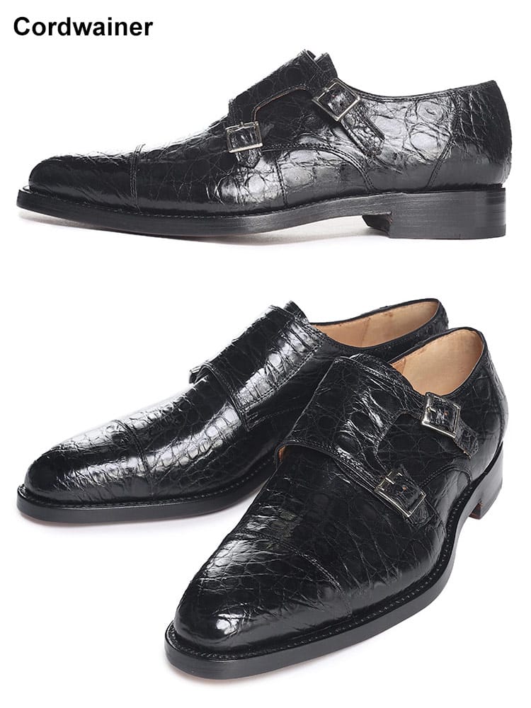 Cordwainer (コードウェイナー) クロコ ダブルモンク シューズ CWMARBDELLA103 ブランド メンズ 男性 シューズ
