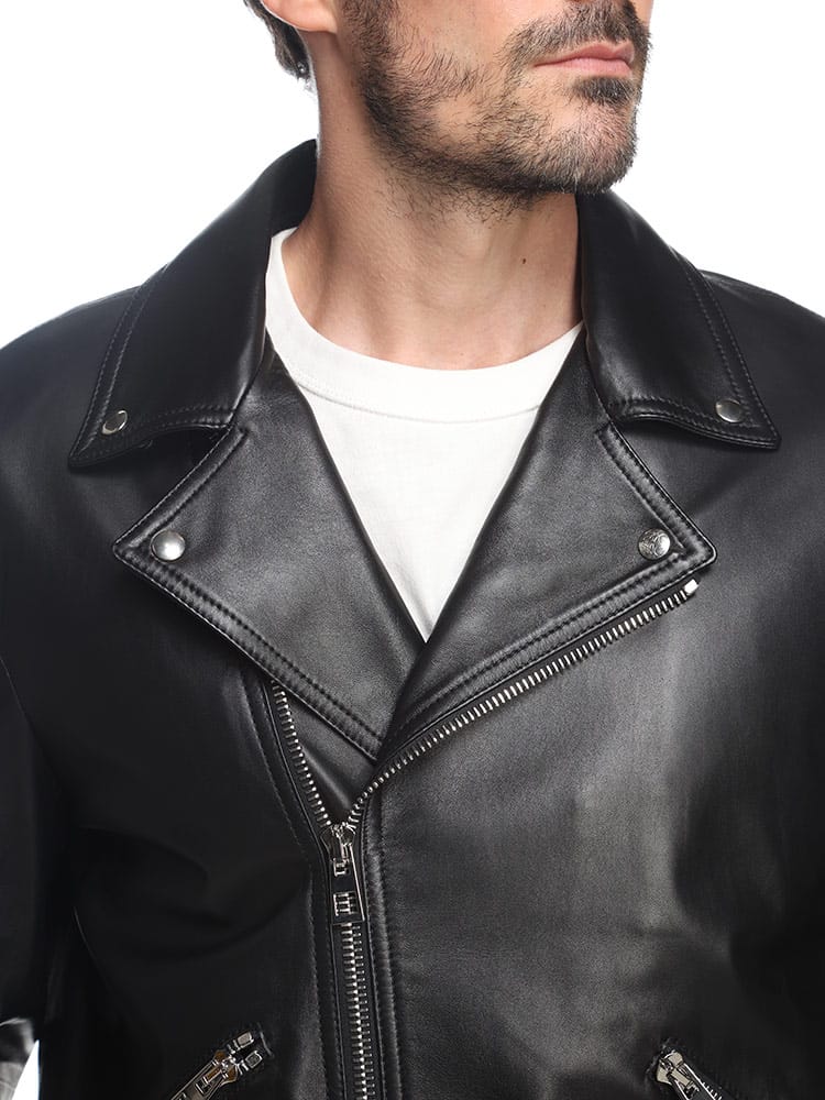 LOEWE (ロエベ) レザー ジップ ライダースジャケット LEH526Y19L67  