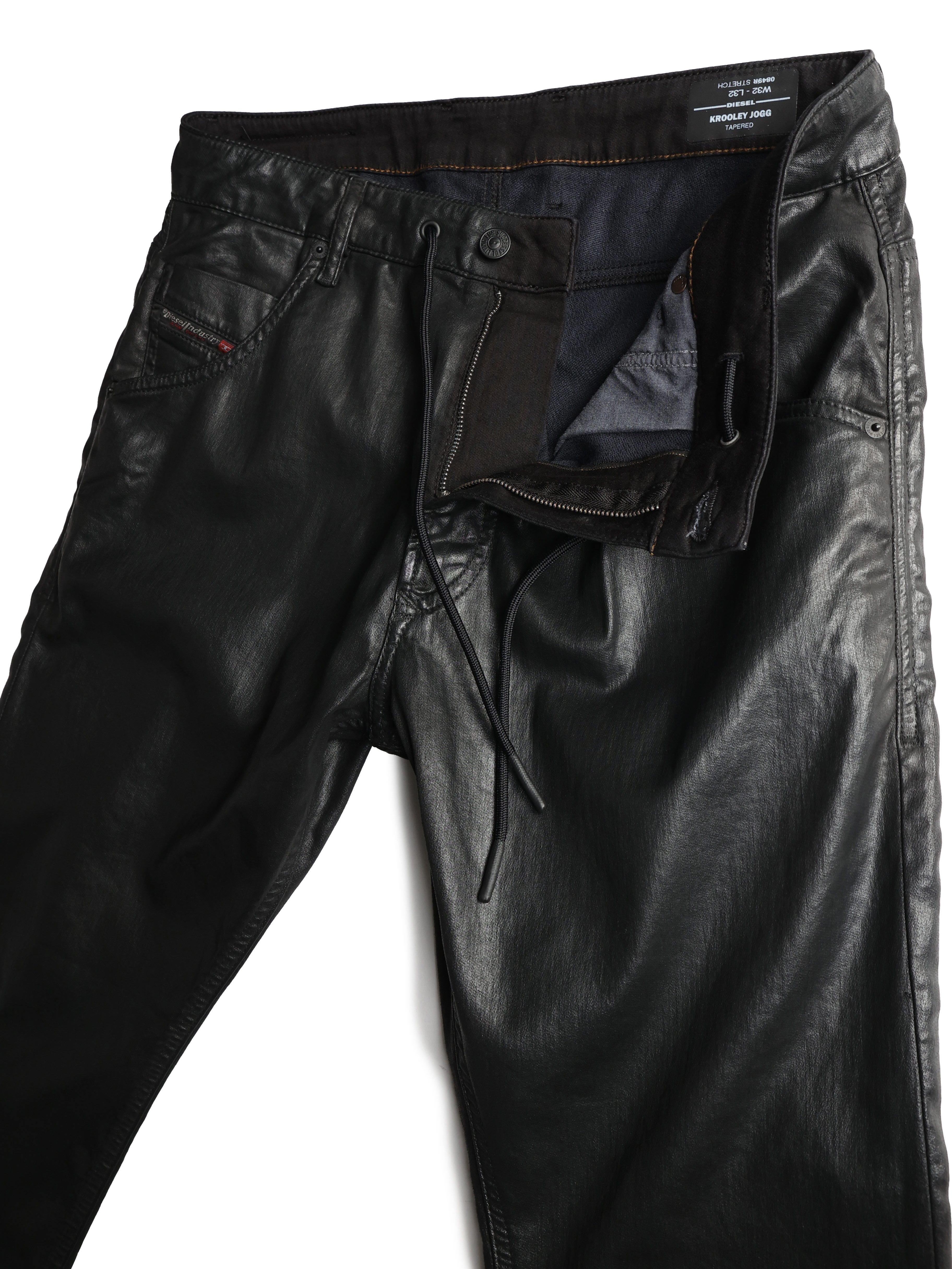 DIESEL (ディーゼル) ストレッチ ブラックコーティング ジョグジーンズ 