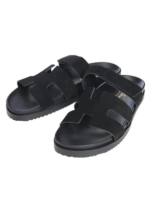 THE SANDALS FACTORY (サンダルファクトリー) メンズ サンダル Hアンクル ストラップ スエード フラット TSFM8102CROSTA