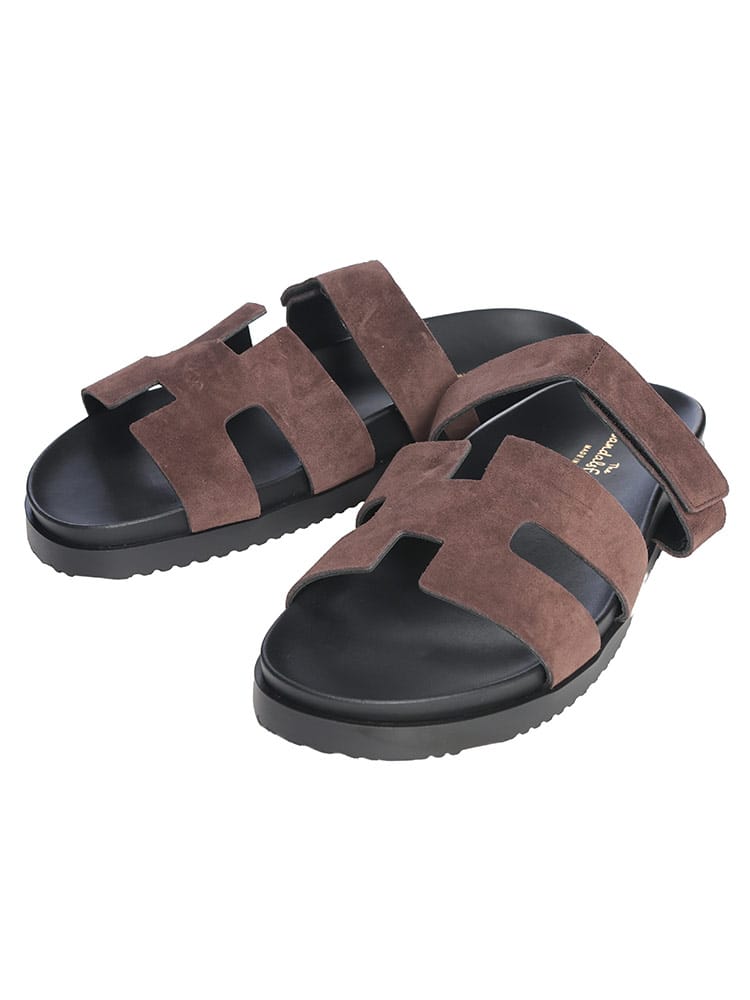 THE SANDALS FACTORY (サンダルファクトリー) メンズ サンダル Hアンクル ストラップ スエード フラット TSFM8102CROSTA