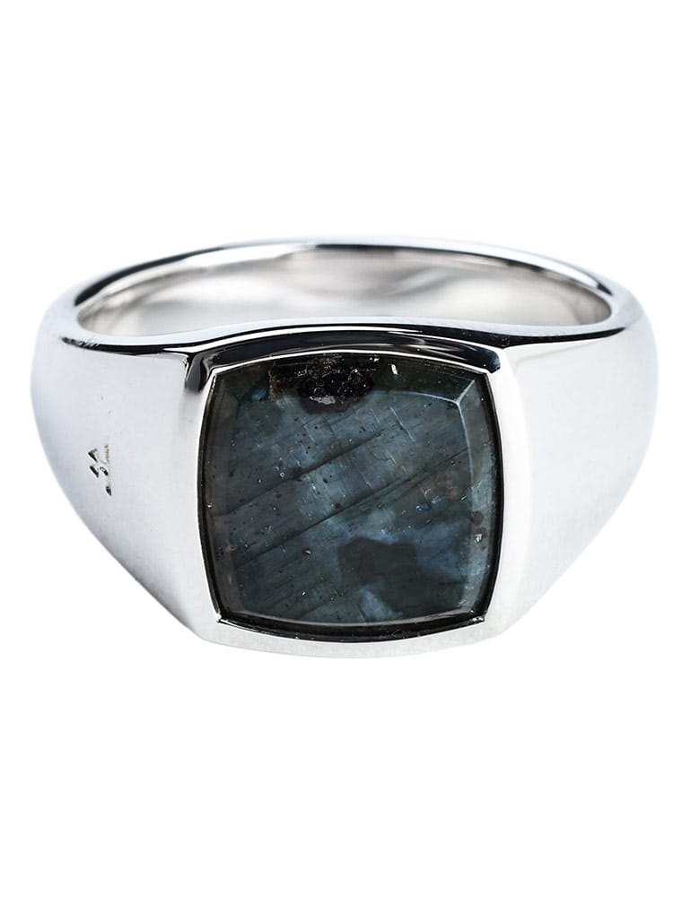 TOM WOOD (トム･ウッド) レディース リング Kay Ring Black Larvikite ブラックラルビカイト シグネットリング TWL101486