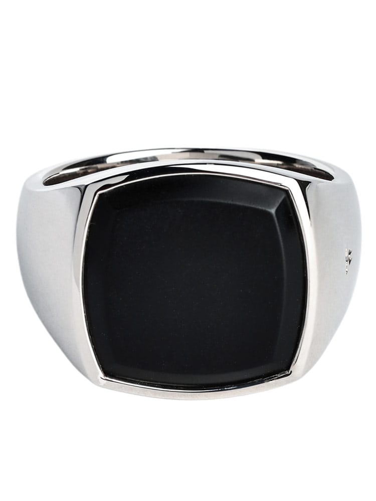 TOM WOOD (トム･ウッド) メンズ リング Cushion Black Onyx ブラックオニキス シグネットリング TW100305M