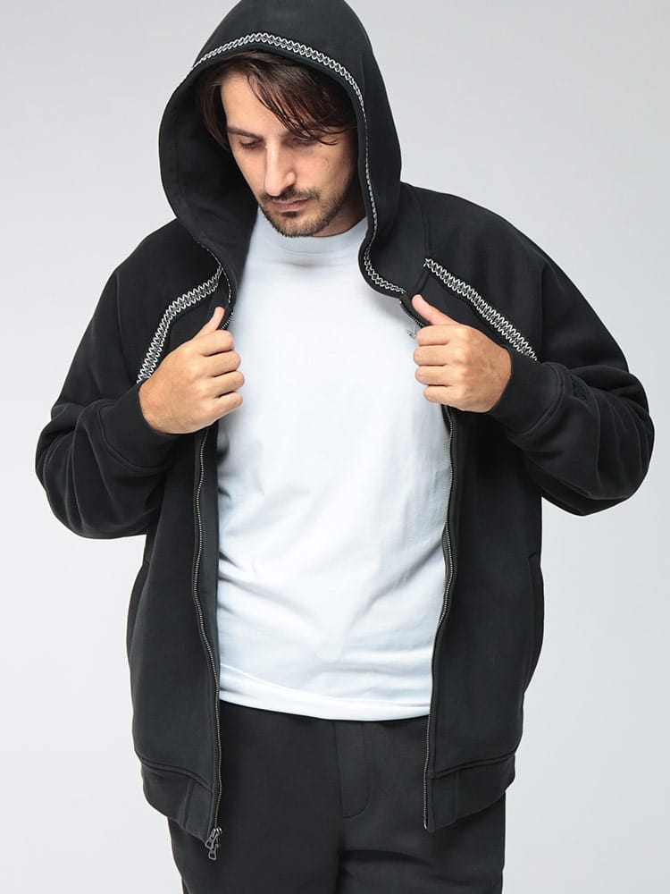 UGG (アグ) メンズ パーカー 裏フリース 袖ロゴ ジップアップパーカー Tasman Full-Zip Jacket UGG1180630
