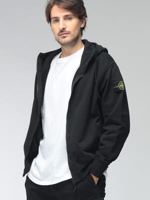 STONE ISLAND (ストーンアイランド) メンズ パーカー オーバーサイズフィット ジップアップ スウェット フルジップ フード SI6100009S0051