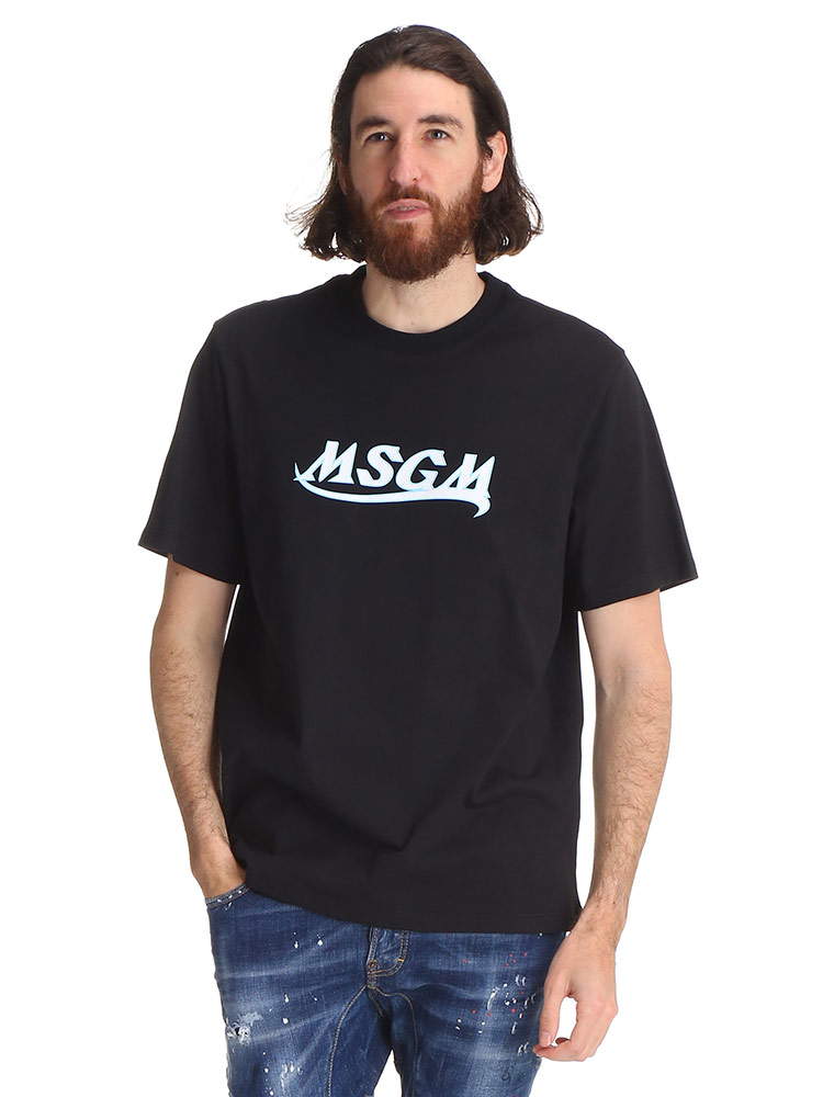 MSGM (エムエスジーエム) フチロゴプリント クルーネック 半袖 Tシャツ MS3040MM169