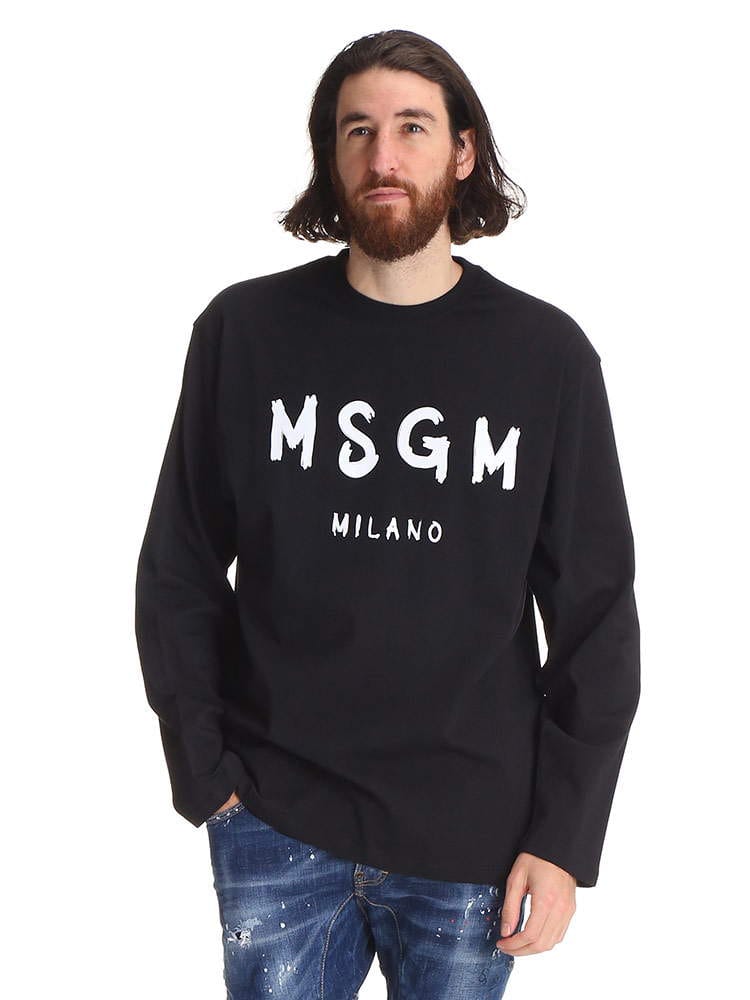 MSGM (エムエスジーエム) BIGロゴプリント クルーネック 長袖 Tシャツ MS3040MM105