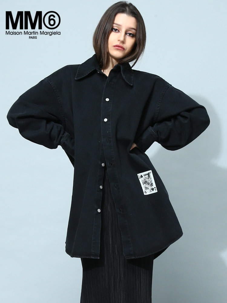 エムエムシックス メゾン マルジェラ レディース シャツ MM6 Maison Margiela ブランド トップス トランプ 長袖 デニムシャツ ユニセックス MM6S62DL0072