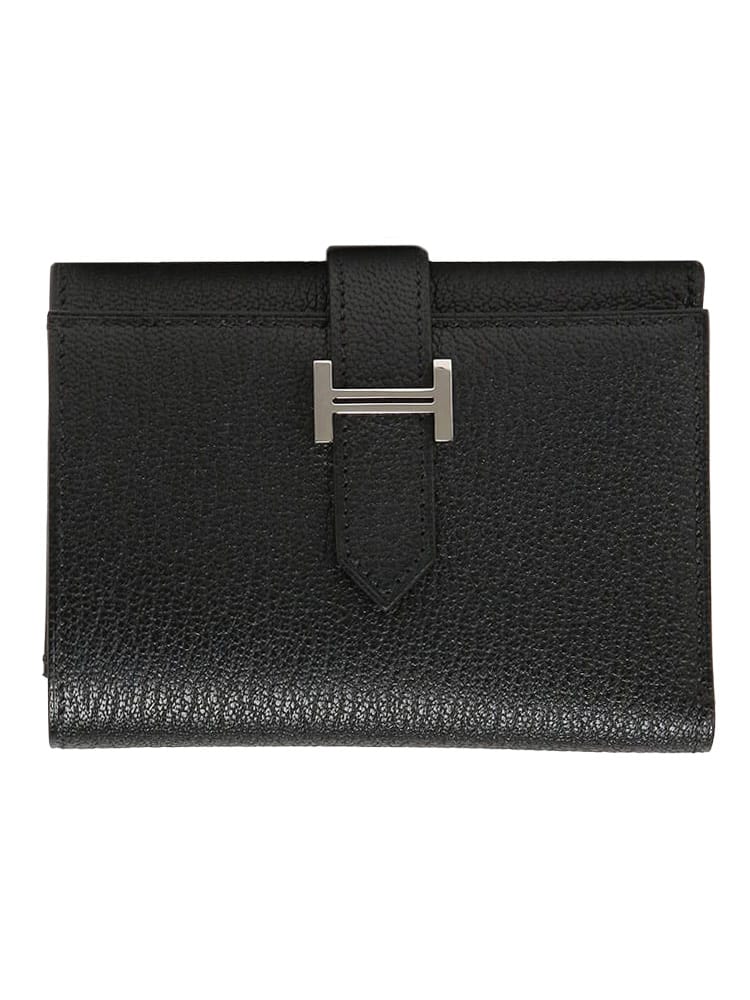 HERMES (エルメス) メンズ 三つ折り財布 Hメタルロゴ 財布 ベアン 