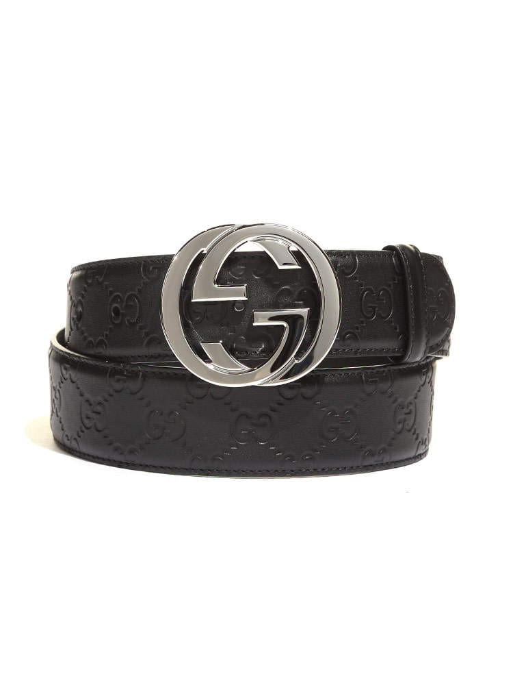 GUCCI (グッチ) レザー シグネチャー GGロゴ ベルト GC411924CWC1N1S