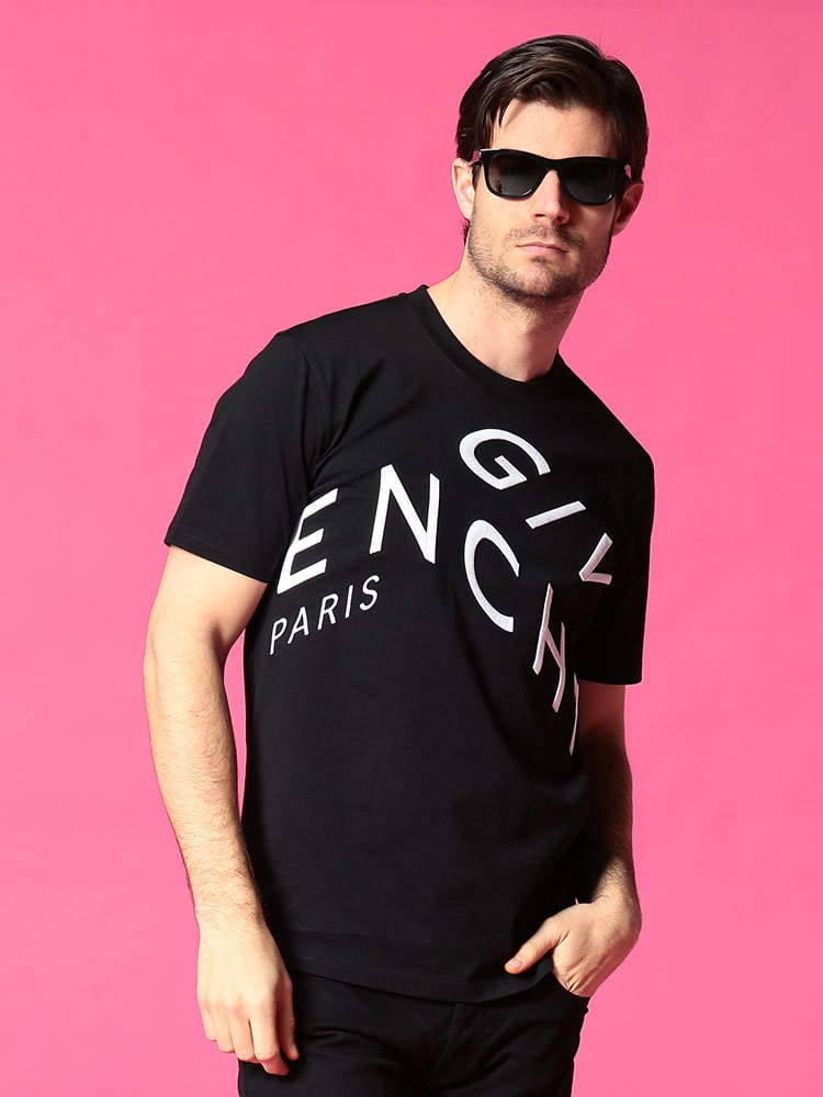 GIVENCHY (ジバンシィ) ロゴ刺繍 クルーネック 半袖 Tシャツ REFRACTED EMBROIDERY SLIM GVBM70YC3002