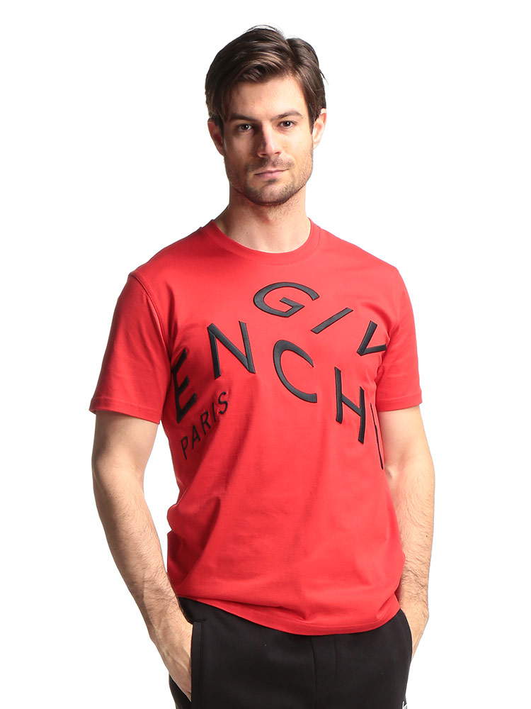 GIVENCHY (ジバンシィ) ロゴ刺繍 クルーネック 半袖 Tシャツ REFRACTED EMBROIDERY SLIM GVBM70YC3002