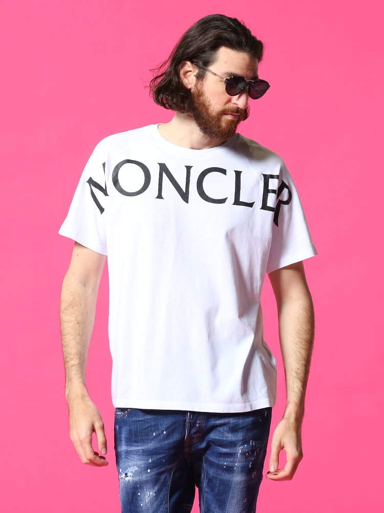 MONCLER (モンクレール) アーチロゴ クルーネック 半袖 Tシャツ WHITE MC8C7C510829H8