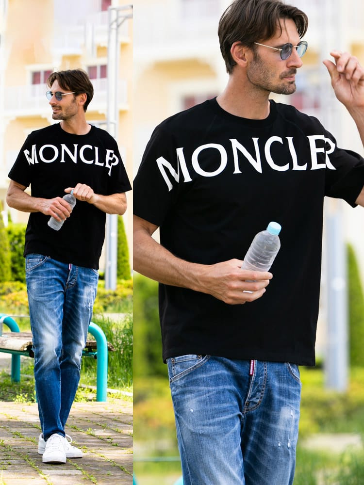 MONCLER (モンクレール) アーチロゴ クルーネック 半袖 Tシャツ MC8C7C510829H8