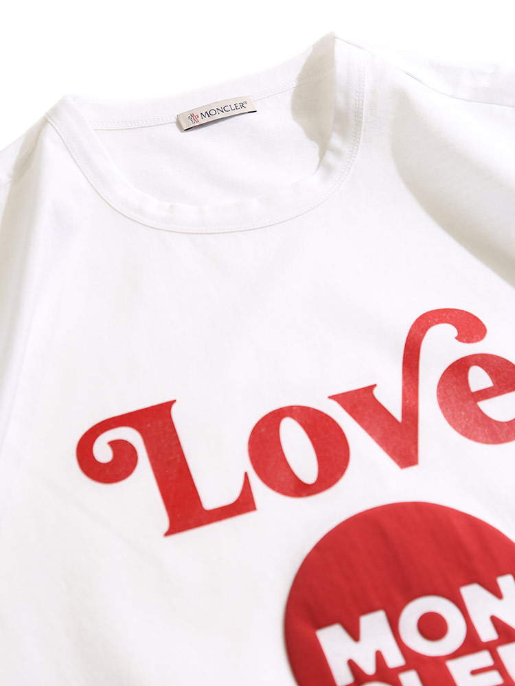 MONCLER (モンクレール) LOVEプリント クルーネック 半袖 Tシャツ MC8C7D6108390Y【サカゼン公式通販】