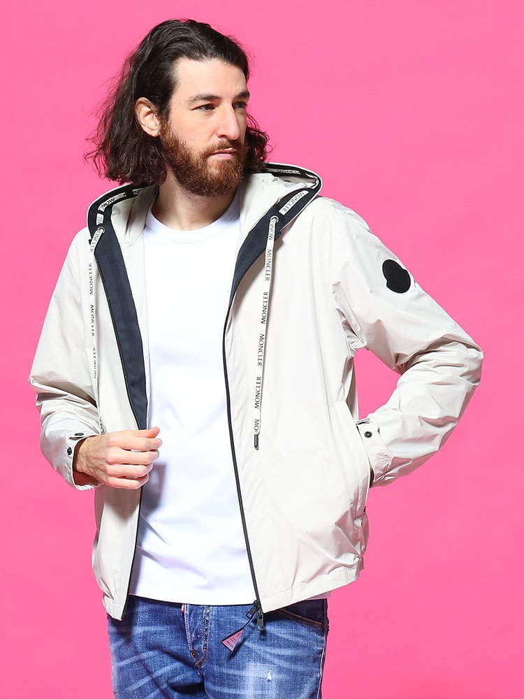 MONCLER (モンクレール) ロゴコード フード フルジップ ジャケット CARLES BEIGE MCCARLES1