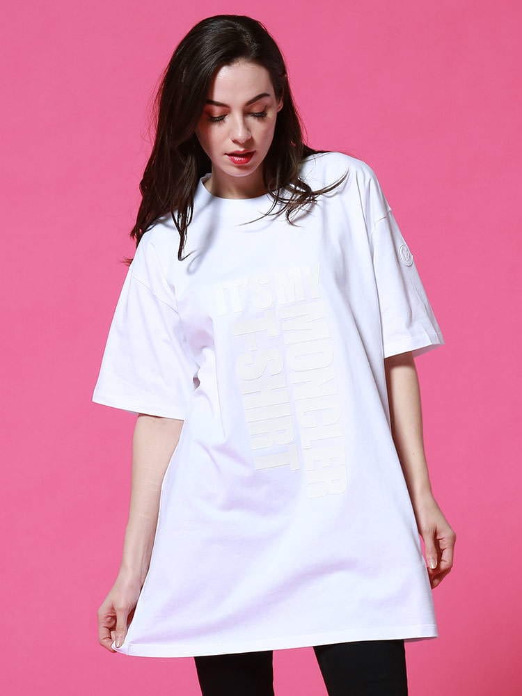 MONCLER (モンクレール) BIGロゴプリント クルーネック 半袖 オーバーサイズ Tシャツ MCL8C7A210829HP レディース ロゴ