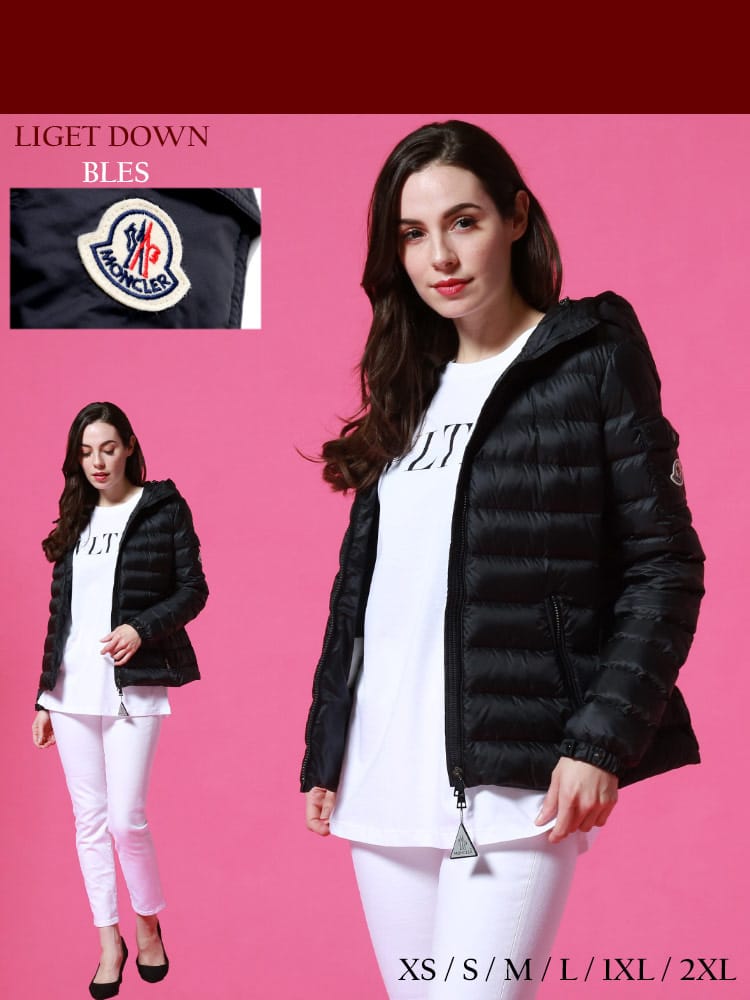 MONCLER (モンクレール) フード フルジップ ダウンジャケット BLES BLACK MCLBLES1