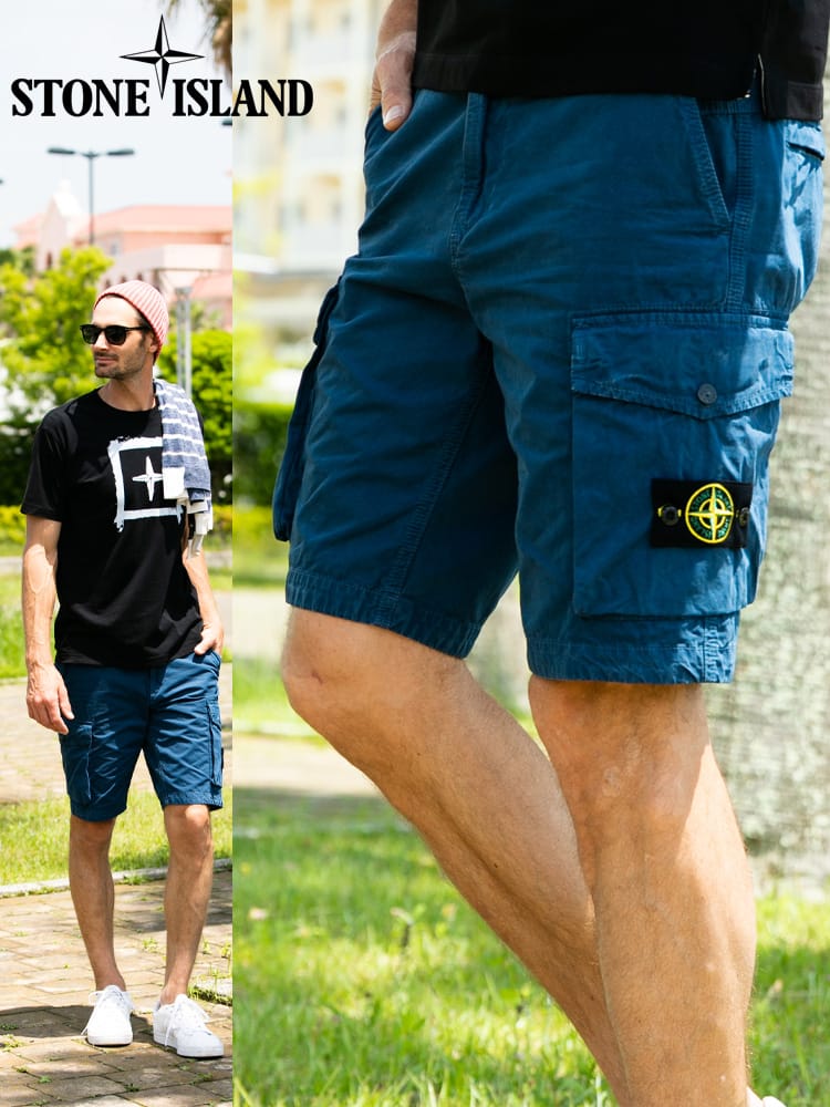 STONE ISLAND (ストーンアイランド) ジップフライ カーゴ ショートパンツ SI7415L07WA