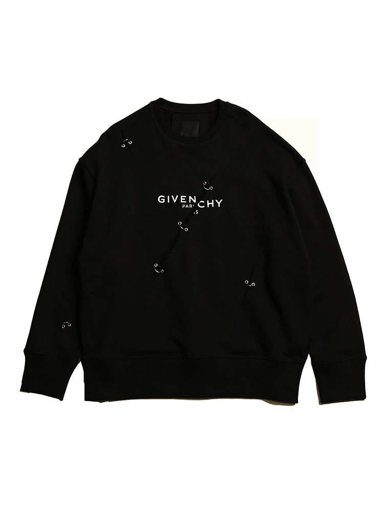 GIVENCHY (ジバンシィ) 裏起毛 ダメージ クルーネック スウェット トレーナー GVBMJ0B83Y69 メンズ