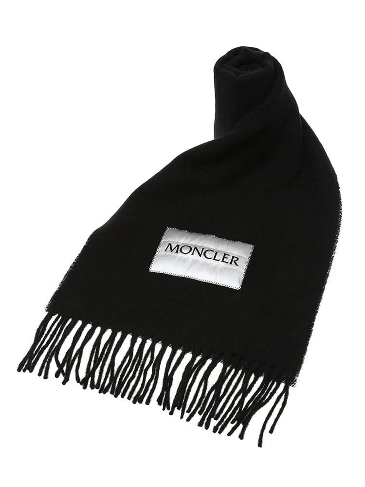 モンクレール MONCLER ウール ロゴ プレーン マフラー ブランド メンズ レディース ウール 無地 MCL3C00025595MA
