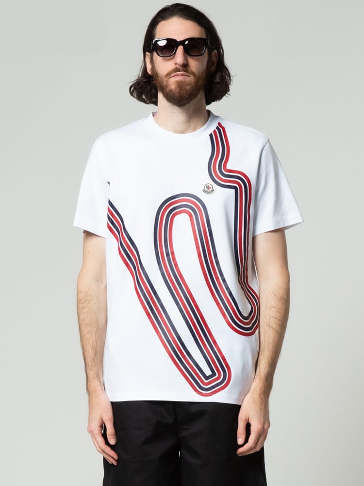 MONCLER (モンクレール) カーレーシング クルーネック 半袖 Tシャツ MC8C000078390T