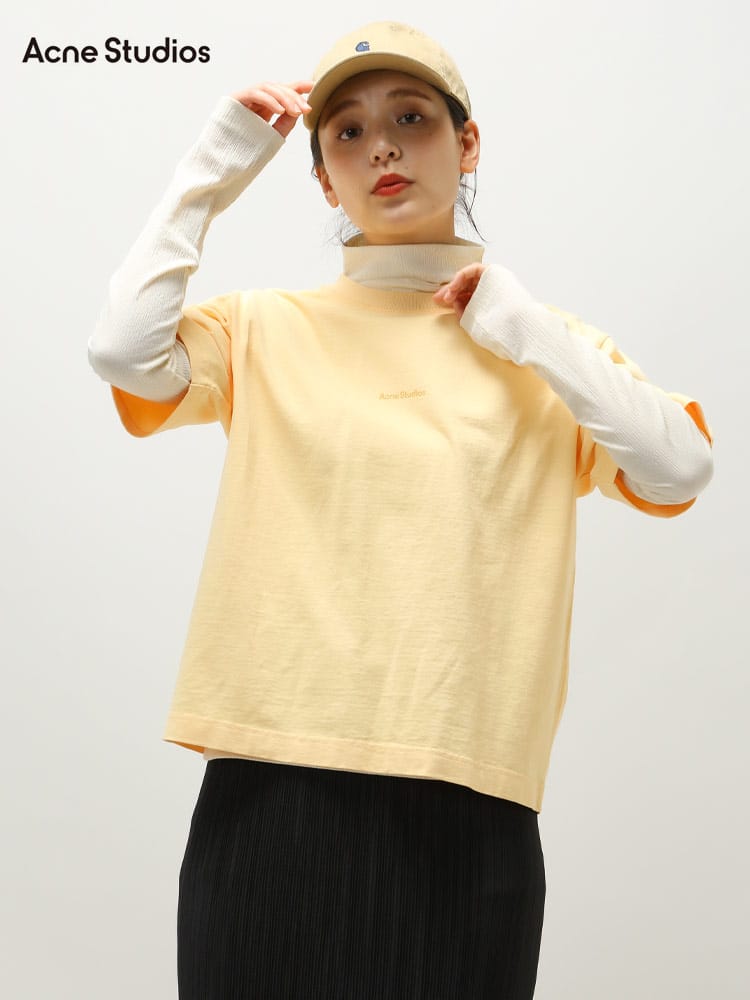 Acne Studios (アクネ ストゥディオズ) ミニロゴ クルーネック 半袖 Tシャツ ACLAL0135 レディース ロゴ