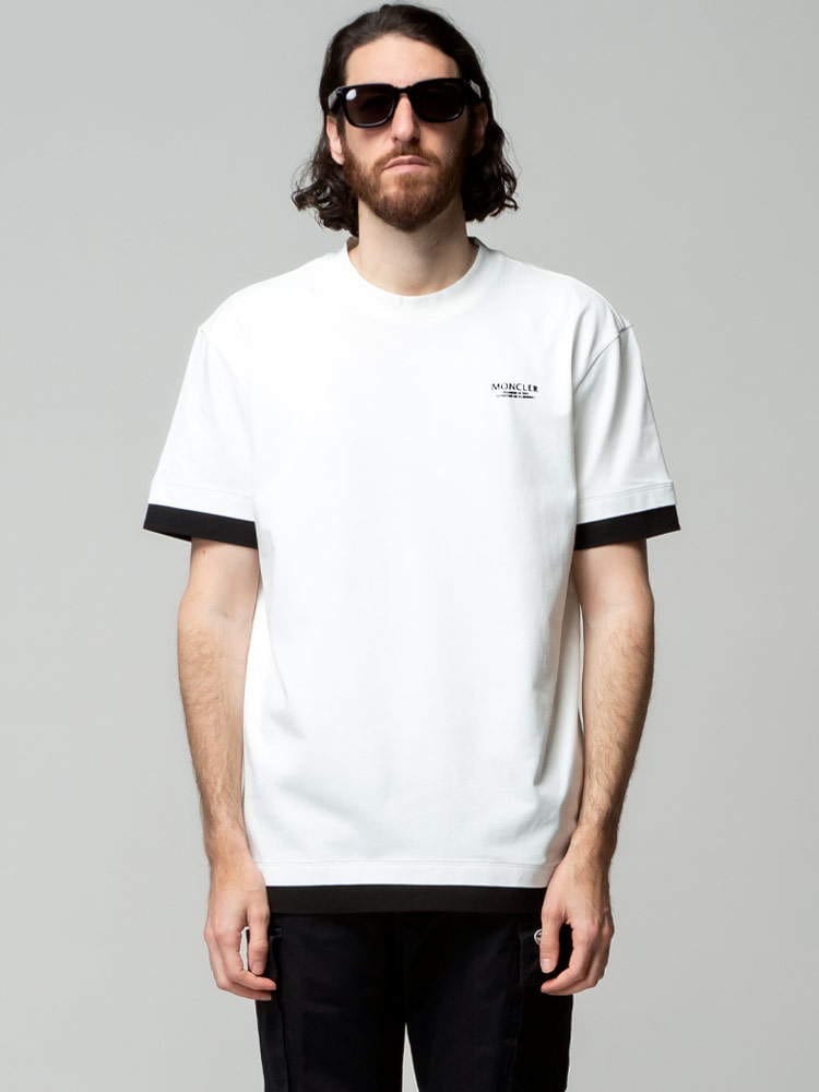 MONCLER (モンクレール) フェイクレイヤード クルーネック 半袖 Tシャツ MC8C000178390T