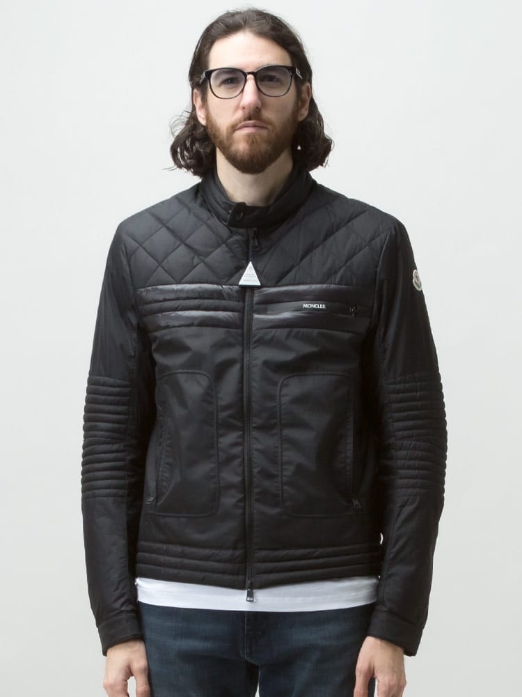 MONCLER (モンクレール) ナイロン キルティング切り替え フルジップ ダウン ライダース MCATIU2