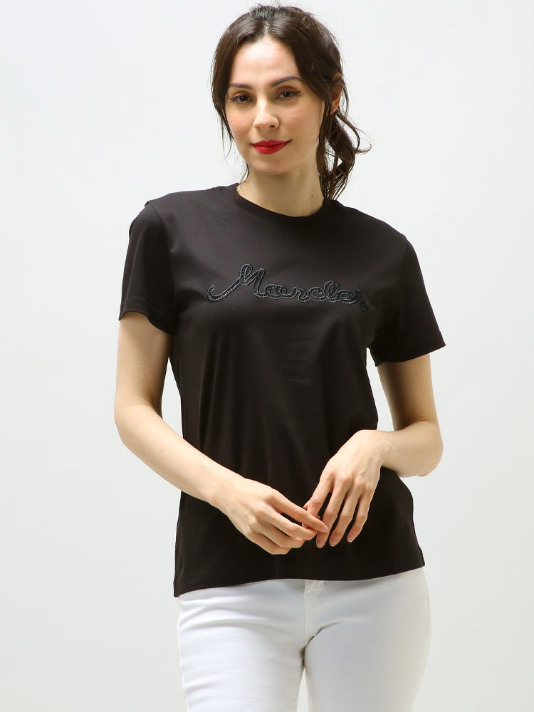 MONCLER (モンクレール) フロント刺繍 クルーネック 半袖 Tシャツ 