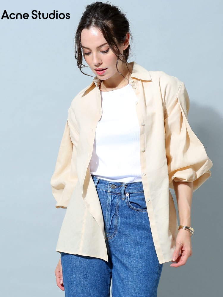 【オンラインストア限定】 アクネ ストゥディオズ レディース シャツ Acne Studios ブランド トップス ブラウス 長袖シャツ 長袖 ボリューム袖 ACLAC0475