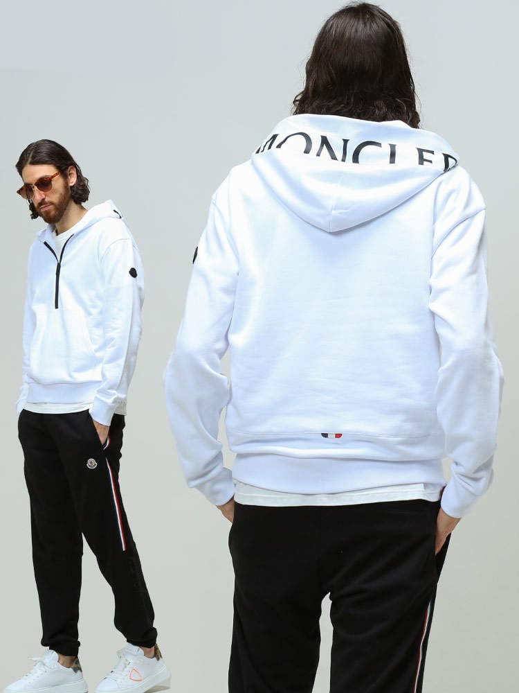 MONCLER モンクレール メンズ パーカー ブランド ロゴ フード ハーフジップ パーカー プルオーバー フーディ― 大きいサイズ MC8G000368098U