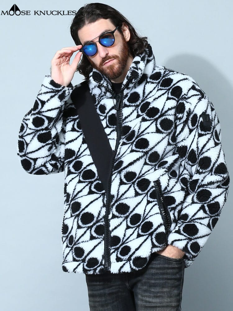 ムースナックルズ メンズ ブルゾン MOOSE KNUCKLES ブランド ボアジャケット アウター ボア スタンド RED ROOSTER モノグラム 大きいサイズ MNM32MS659H