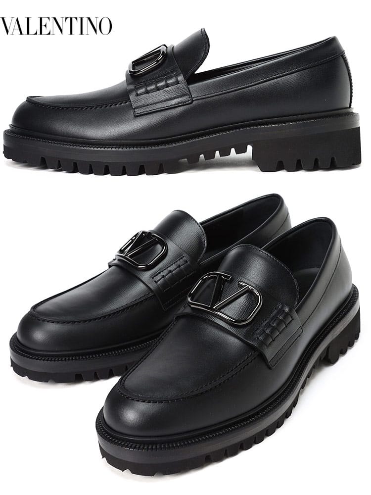 ヴァレンティノ メンズ シューズ VALENTINO ブランド 靴 ローファー 革靴 Vロゴ シグネチャー カーフスキン VL1Y0S0G20PEW