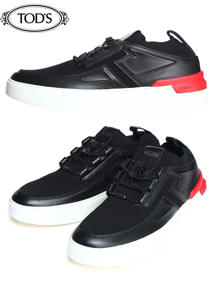 TOD'S (トッズ) レザー ハイテクファブリック シューズ No Code TDXXM14C0CM30NX