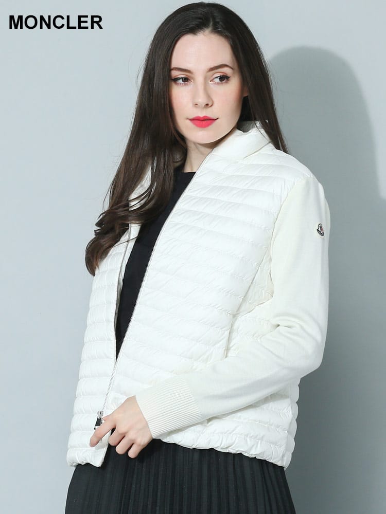 MONCLER (モンクレール) ダウン切り替え フルジップ スタンド ニットブルゾン MCL9B00017M113S レディース ブランド