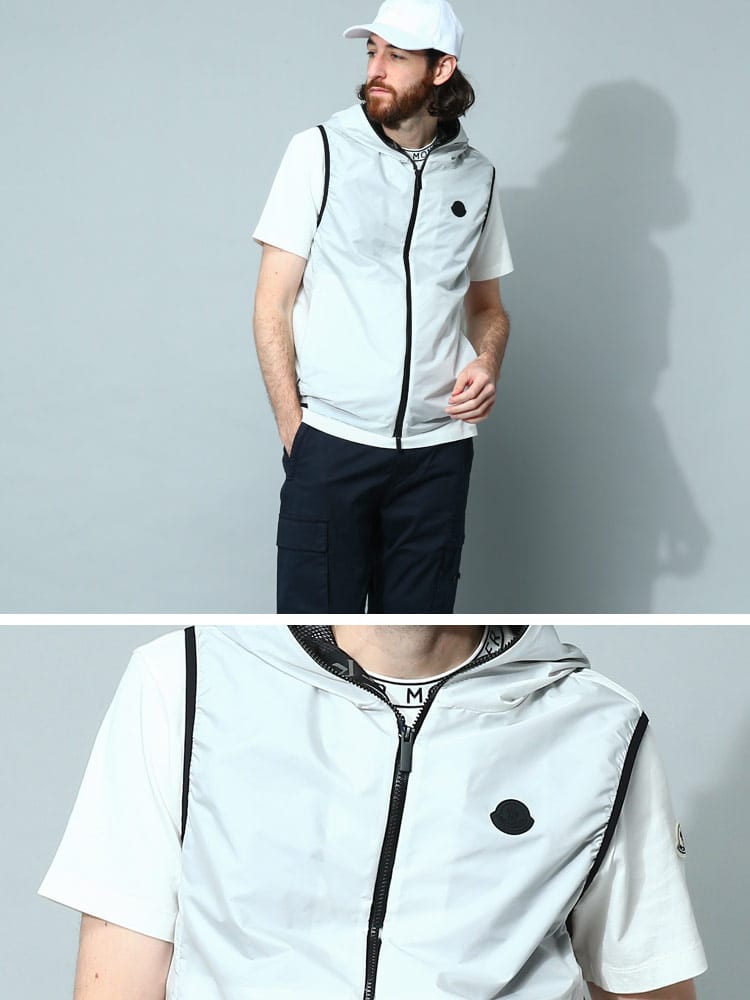 MONCLER (モンクレール) 撥水ナイロン フルジップ ベスト Pakito 