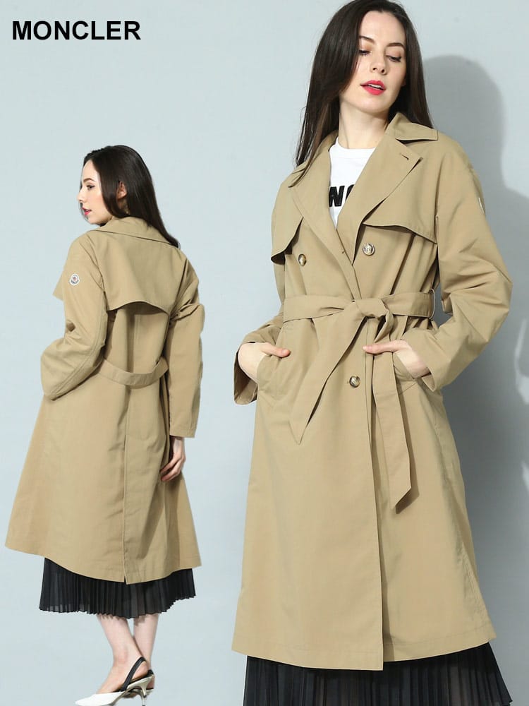 MONCLER (モンクレール) ウエストリボン ダブル トレンチコート Stibiden MCLSTIBIDEN3 レディース ブランド