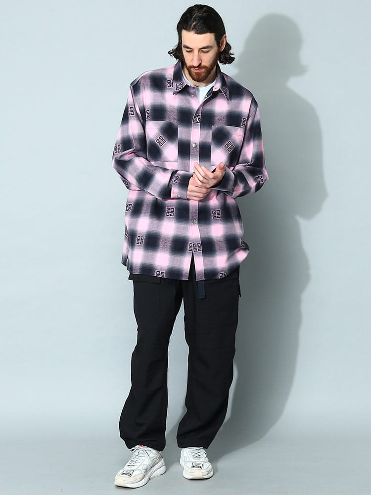 GIVENCHY (ジバンシィ) チェック ロゴ 長袖 シャツ GVBM60VZ13R9 