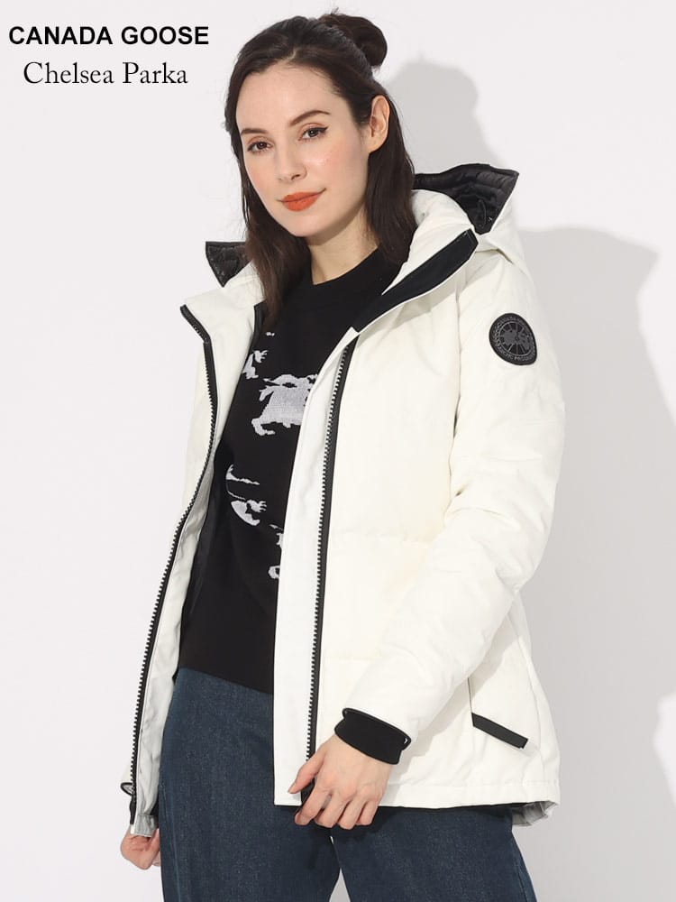 CANADA GOOSE (カナダグース) フード着脱 フルジップ ダウンジャケット Chelsea Parka CGL3804WB ブランド レディース アウター