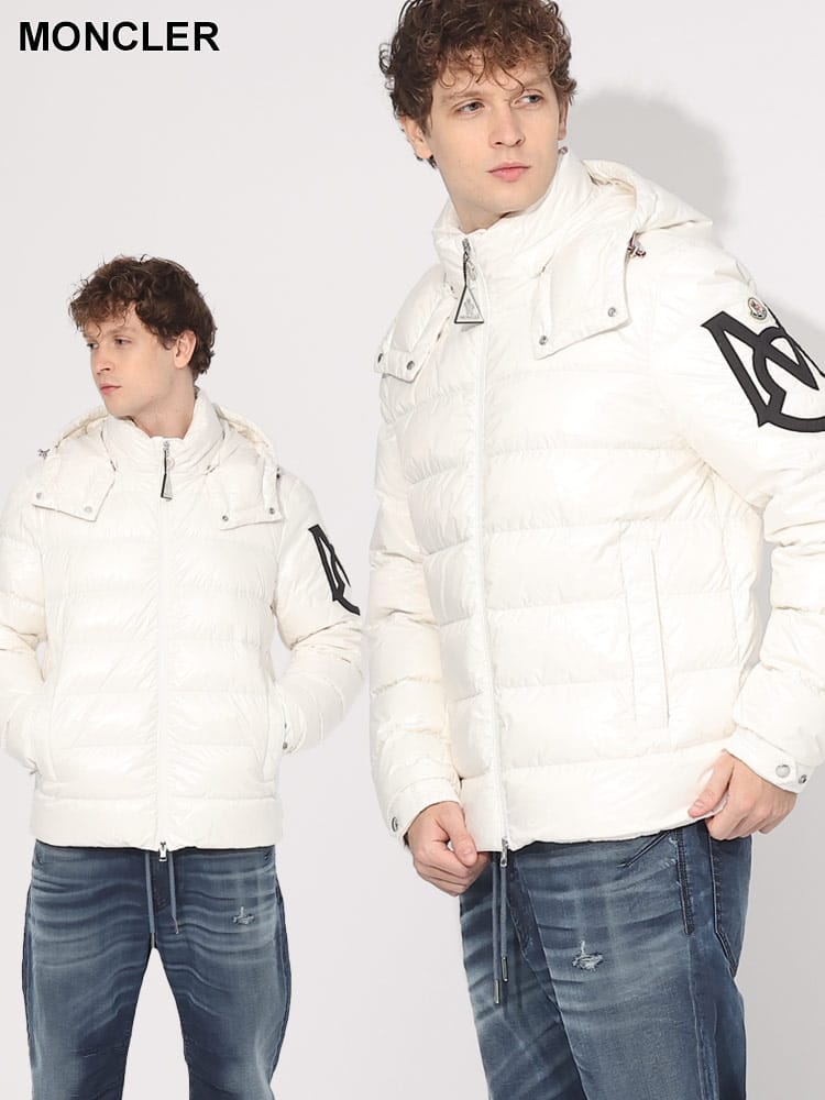 MONCLER (モンクレール) 肩モチーフ ロゴ フード着脱 ショート ダウンジャケット Saulx MCSAULX3 ブランド メンズ 男性 アウター