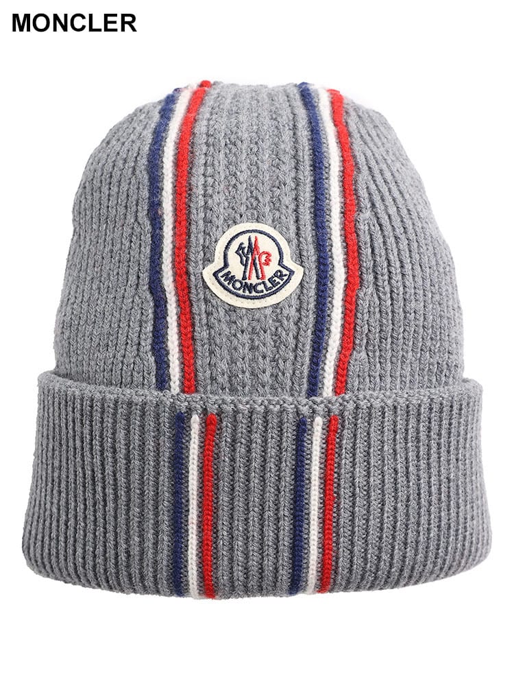 MONCLER (モンクレール) ロゴ トリコロール ニットキャップ MC3B00036M1131 ブランド メンズ 男性 帽子