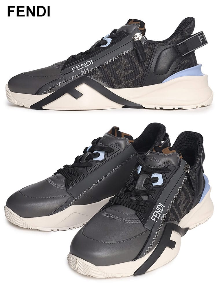 FENDI (フェンディ) フェンディ フロー レザー スニーカー FD7E1392AJZHGRY ブランド メンズ 男性 シューズ