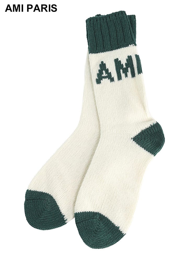 AMI PARIS (アミパリス) ロゴジャカード ウールブレンド ソックス AMUSC005AW0023 ブランド メンズ 男性 ソックス