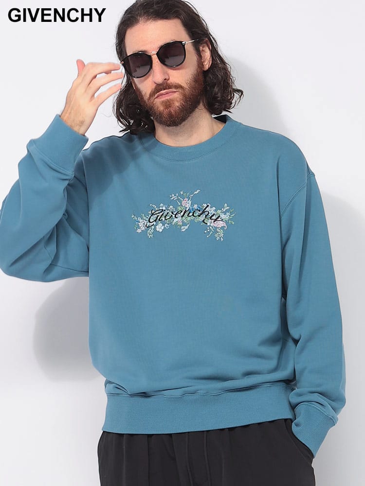 GIVENCHY (ジバンシィ) 裏毛 フラワープリント クルーネック トレーナー GVBMJ0LC3YMU メンズ