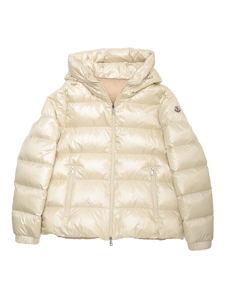 MONCLER (モンクレール) コーティングナイロン フード付き ショートダウンジャケット BIRON MCLBIRON4 レディース
