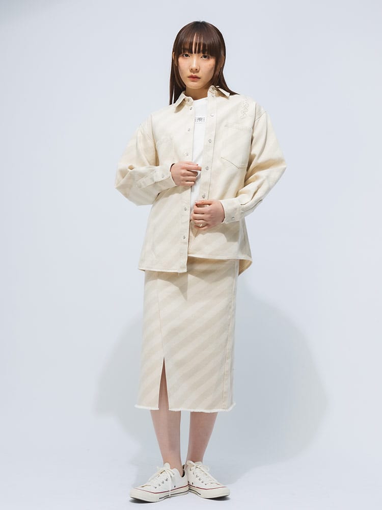 MARNI (マルニ) ウォッシュドデニム 斜めストライプ ポケット付き 