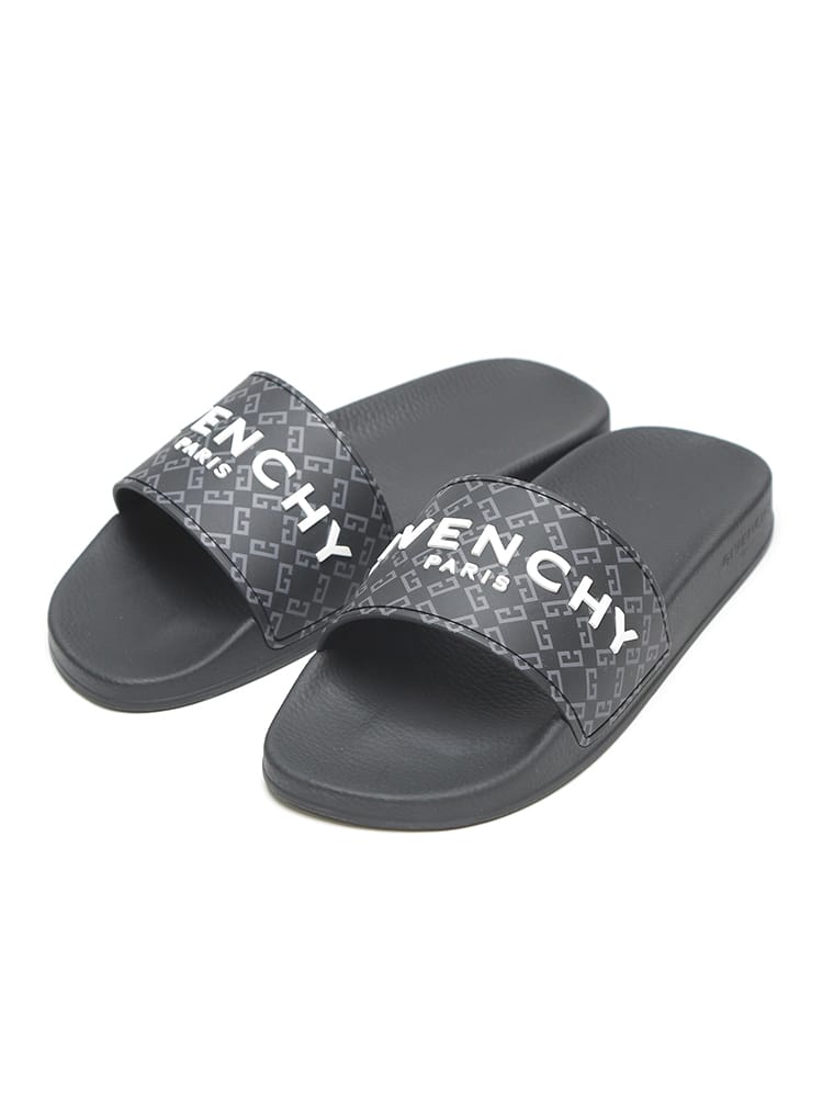 GIVENCHY (ジバンシィ) ブランドロゴ 総柄 スライドサンダル GVBH301TH1UC メンズ